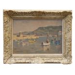 Leslie Kent (1890 - 1980), oil on board - High Tide, St. Ives, signed, framed, 24.5cm x 34.
