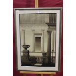 Good quality pen, ink and watercolour - architectural drawing of classical columns and urn,