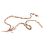 9ct rose gold curb link watch chain,