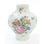 18th century Worcester ovoid vase, circa 1758,