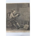 William Hogarth (1697 - 1794), etching and engraving - William Hogarth Painting the Comic Muse,
