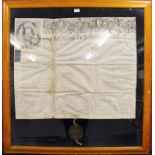George II indenture with wax seal,