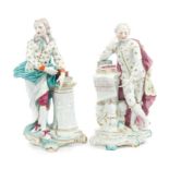Rare pair of 18th century Derby figures of Shakespeare and Milton, circa 1770,