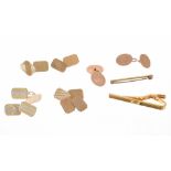 Four pairs of 9ct gold cufflinks,