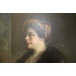 Raimundo De Madrazo (1841 - 1920), oil on canvas - portrait of a lady in fur-lined evening coat,