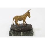 Late 19th / early 20th century Continental bronze and patinated bronze figure of a donkey, by R.