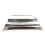 Late 19th / early 20th century silver plated mirrored wedding cake stand of square form,