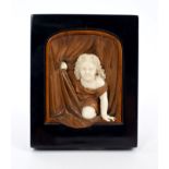 19th century German ivory and boxwood carving worked in relief,