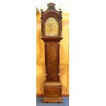 George III eight day longcase clock with brass arched dial, signed - Thomas Langford, London,