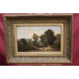 Pair of 19th century English School oils on canvas - rural landscapes, one signed with initials - W.