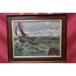 Manner of Charles Napier Hemy (1841 - 1917), oil on canvas - Marine scene, framed,