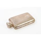 1920s silver spirit flask of rectangular form,