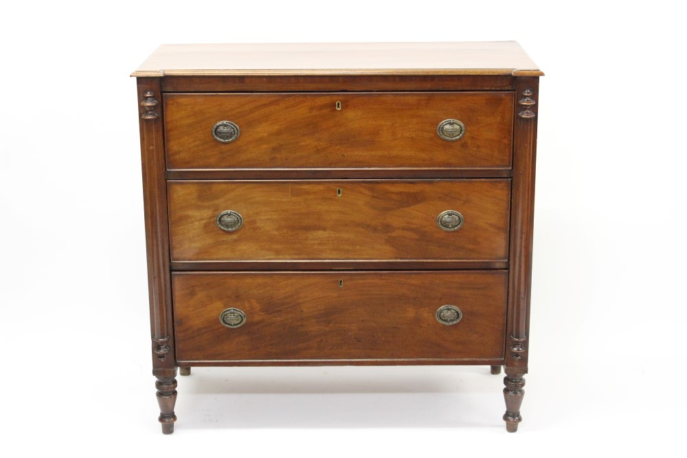 19th century mahogany chest of drawers,