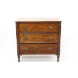 19th century mahogany chest of drawers,