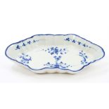 18th century Caughley blue and white spoon tray, circa 1785 - 1790,