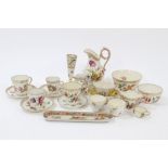 Collection of late 19th / early 20th century Dresden porcelain teaware / coffee ware,