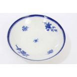 18th century Caughley junket dish with painted blue floral sprays - blue S mark, 14.