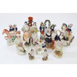 Collection of eleven Victorian Staffordshire figures - including 'Going to Market' and figures with