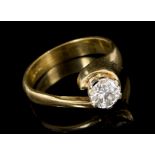 Diamond single stone ring, the brilliant cut diamond estimated to weigh approximately 0.