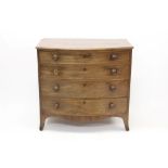 Good Regency mahogany and tulipwood crossbanded chest of drawers,