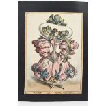 William Heath (1795 - 1840), hand-coloured etching - Waist and Extravagance. Published by T.