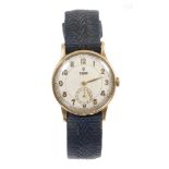 1940s gentlemen's Tudor 9ct gold wristwatch with a replacement Timor fifteen jewel manual-wind