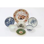Collection of six 18th century English teaware - including Worcester Hancock printed cup and saucer,
