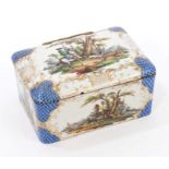 19th century Dresden porcelain casket of rectangular form,