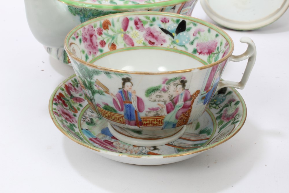 Mid-19th century Chinese export Mandarin palette teaware, - Image 8 of 12