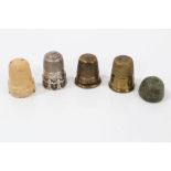 Medieval bronze thimble of dome form, 1.