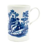 18th century Worcester blue and white mug, circa 1770,