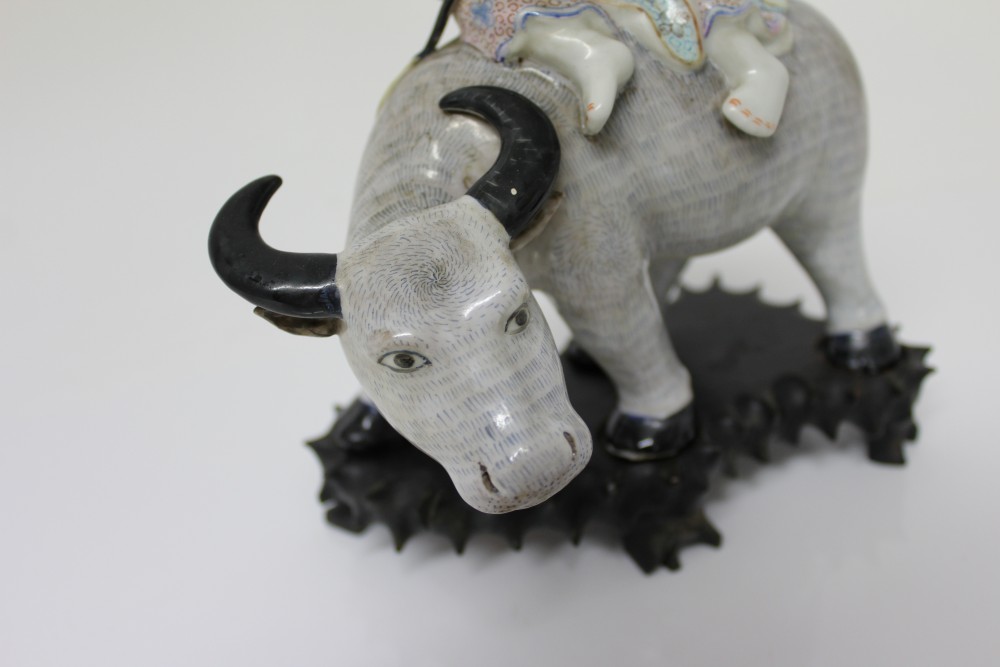 Early 20th century Chinese porcelain figure of a boy on the back of a buffalo, - Image 3 of 15