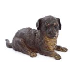 Good late 19th century Austrian cold-painted bronze of a puppy,