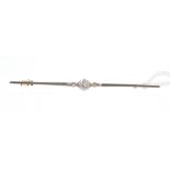 Diamond bar brooch with an old cut diamond estimated to weigh approximately 0.