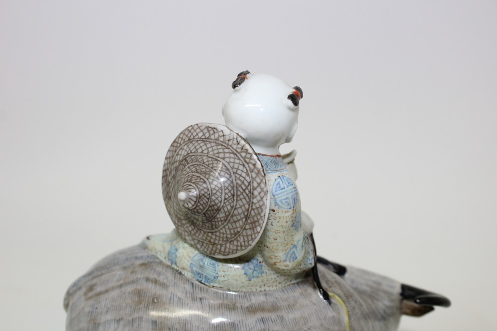 Early 20th century Chinese porcelain figure of a boy on the back of a buffalo, - Image 9 of 15