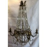 Late 19th / 20th century basket chandelier in the Regency style,