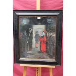 Early 20th century English School oil on board - Mayoral procession, indistinctly inscribed verso,