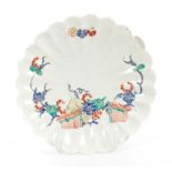 18th century Chantilly fluted saucer painted in the Kakiemon style, circa 1740,