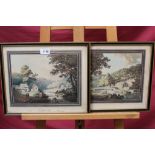 Pair of late 18th / early 19th century aquatints - views in Sleightholme Dale near Helmsley,