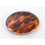 George III tortoiseshell and silver snuff box of oval form, the hinged,