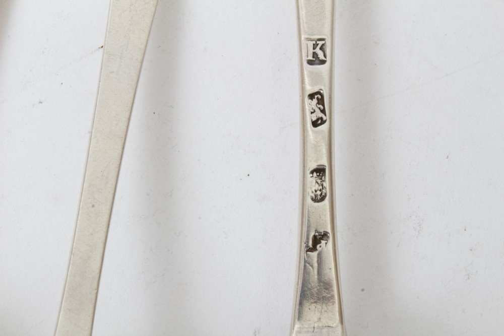 George I sterling standard silver Hanoverian rattail pattern tablespoon with engraved initials - G - Image 6 of 6