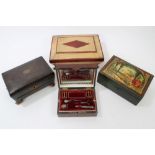 19th century French mahogany workbox of small size,