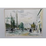 Edwin La Dell (1914 - 1970), signed lithograph - King's Parade, Cambridge, inscribed verso,