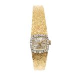 1970s ladies' Bueche-Girod 18ct gold and diamond wristwatch with manual-wind movement,
