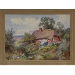 Henry John Sylvester Stannard (1870 - 1951), watercolour - A Summer Garden, signed, in glazed frame,