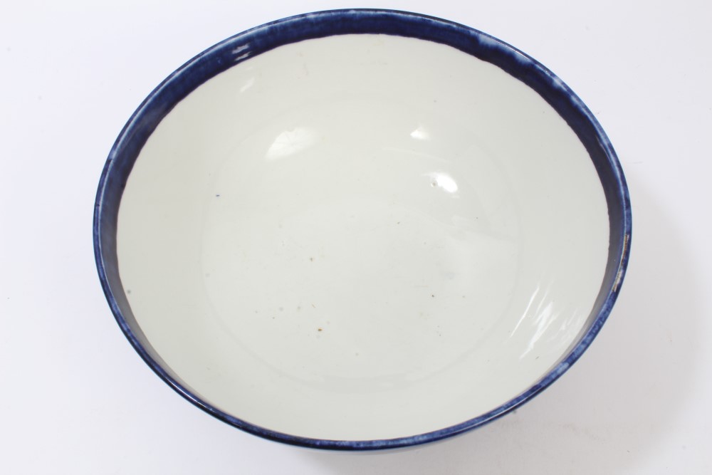 18th century powder-blue punch bowl raised on circular foot, - Image 2 of 5