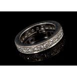 Diamond eternity ring with a full band of twenty-four brilliant cut diamonds in 18ct white gold