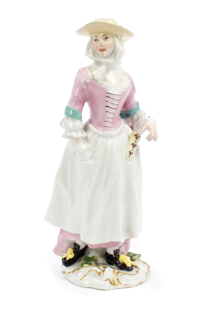 18th century Meissen 'Cries of London' figure of a ballad seller, circa 1750,