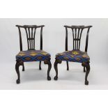 Good pair of Chippendale-style mahogany dining chairs,