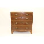 Early 19th century mahogany and boxwood strung chest of drawers,